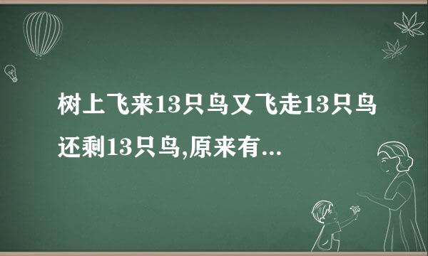 树上飞来13只鸟又飞走13只鸟还剩13只鸟,原来有多少只鸟