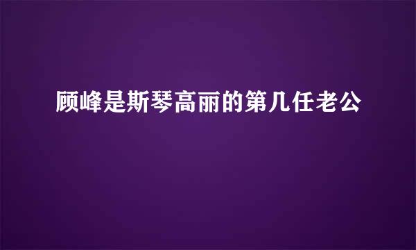 顾峰是斯琴高丽的第几任老公