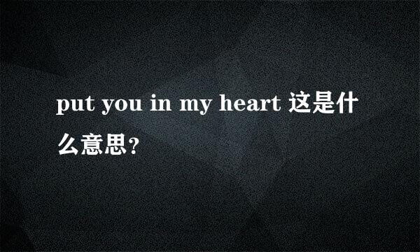 put you in my heart 这是什么意思？