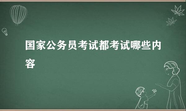 国家公务员考试都考试哪些内容