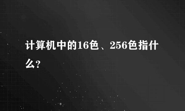 计算机中的16色、256色指什么？