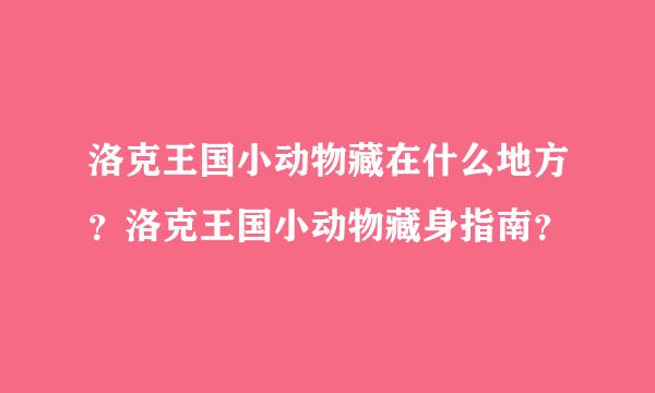 洛克王国小动物藏在什么地方？洛克王国小动物藏身指南？