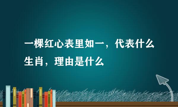 一棵红心表里如一，代表什么生肖，理由是什么