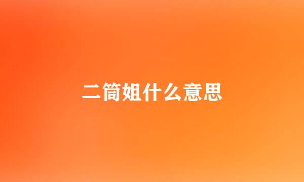 二筒姐什么意思