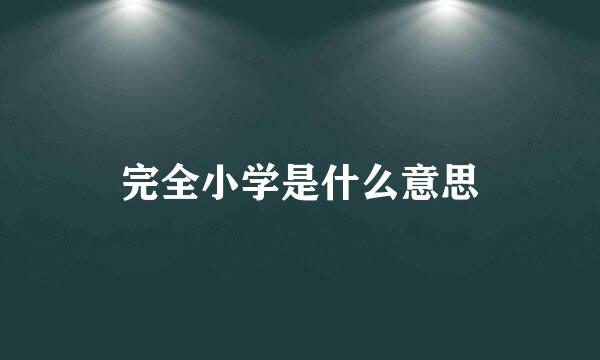 完全小学是什么意思