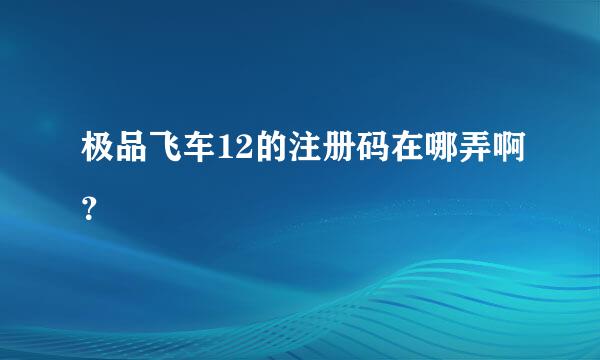 极品飞车12的注册码在哪弄啊？