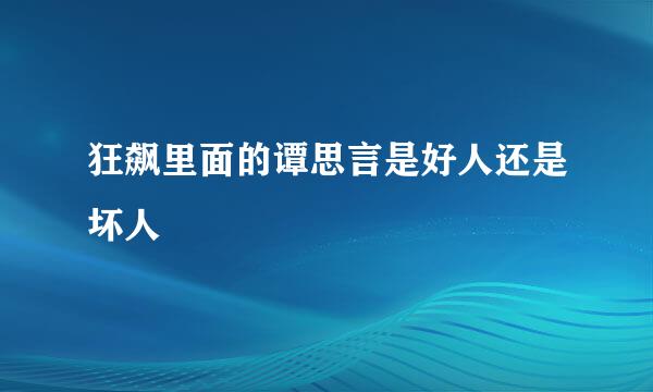 狂飙里面的谭思言是好人还是坏人