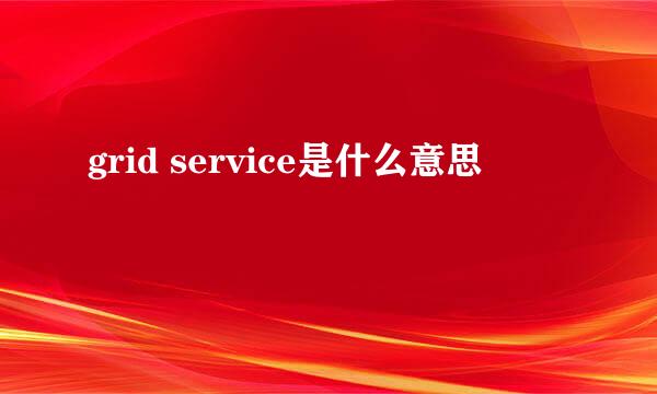 grid service是什么意思