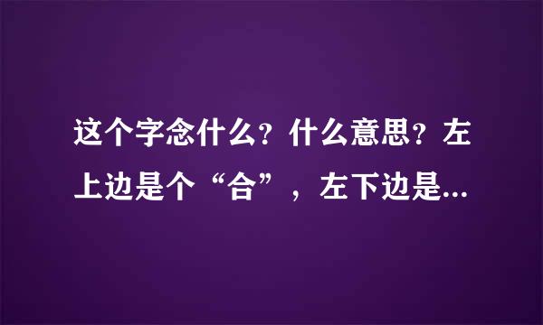 这个字念什么？什么意思？左上边是个“合”，左下边是个“羽”，右边是个“欠”