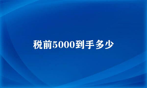 税前5000到手多少