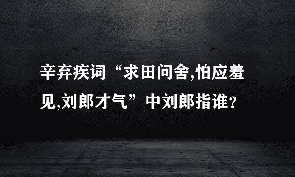 辛弃疾词“求田问舍,怕应羞见,刘郎才气”中刘郎指谁？