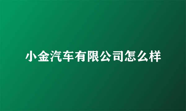 小金汽车有限公司怎么样