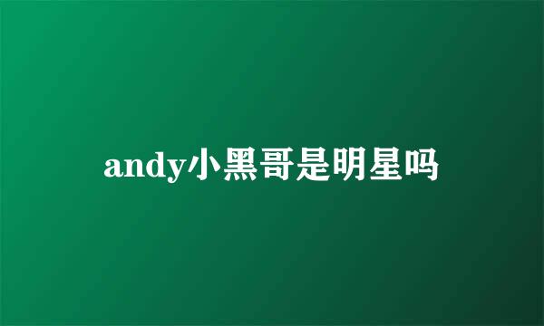 andy小黑哥是明星吗