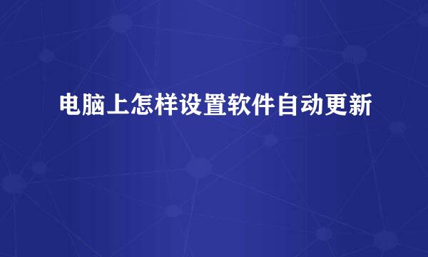 电脑上怎样设置软件自动更新