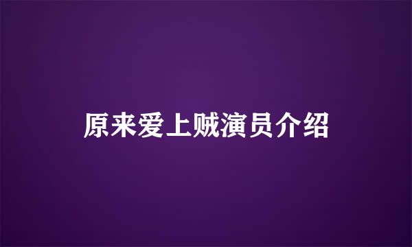 原来爱上贼演员介绍