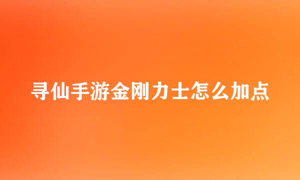 寻仙手游金刚力士怎么加点