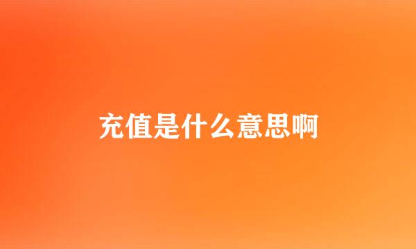 充值是什么意思啊