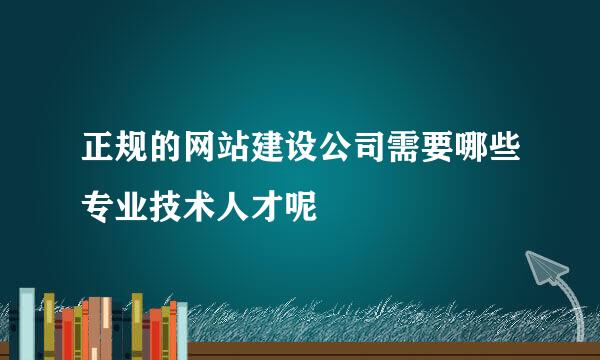 正规的网站建设公司需要哪些专业技术人才呢