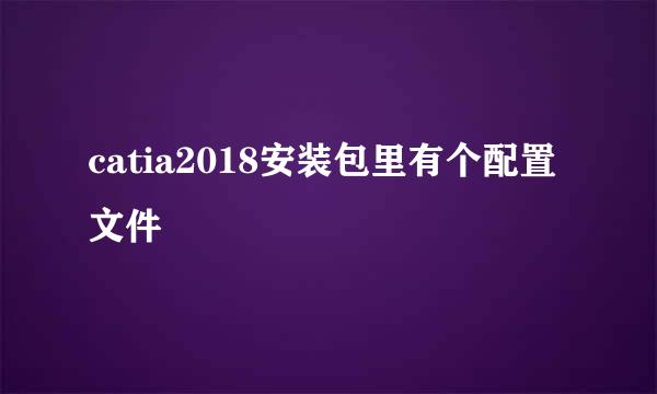 catia2018安装包里有个配置文件