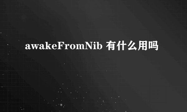 awakeFromNib 有什么用吗