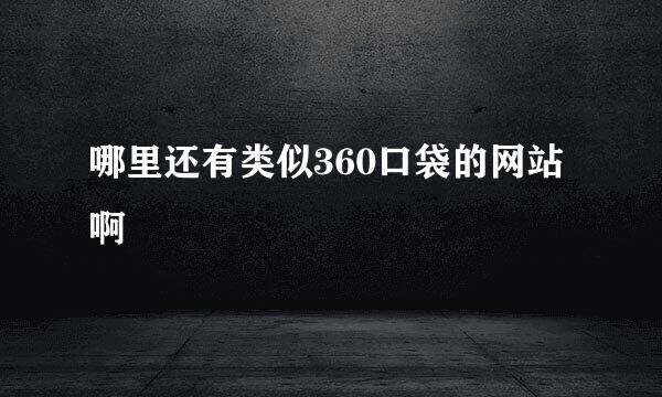 哪里还有类似360口袋的网站啊