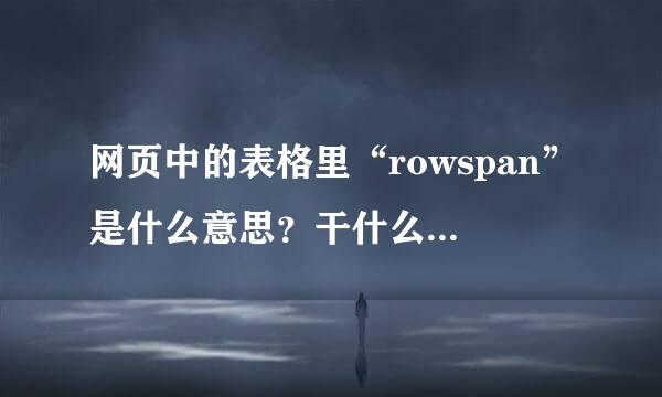 网页中的表格里“rowspan”是什么意思？干什么用的？“colspan”又是什么意思“干什么用的？