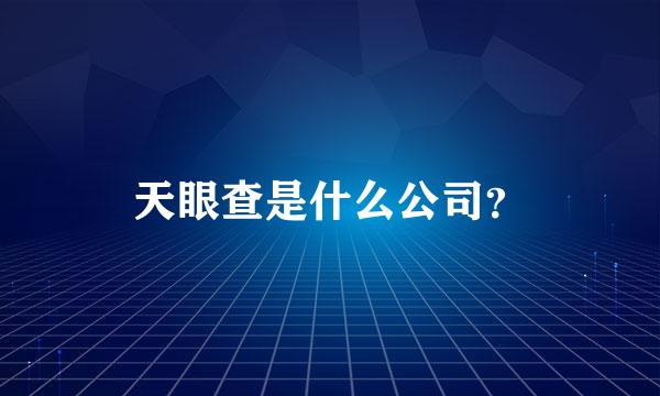 天眼查是什么公司？