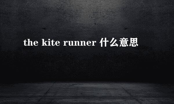 the kite runner 什么意思
