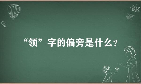 “领”字的偏旁是什么？