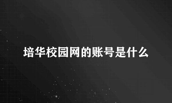 培华校园网的账号是什么