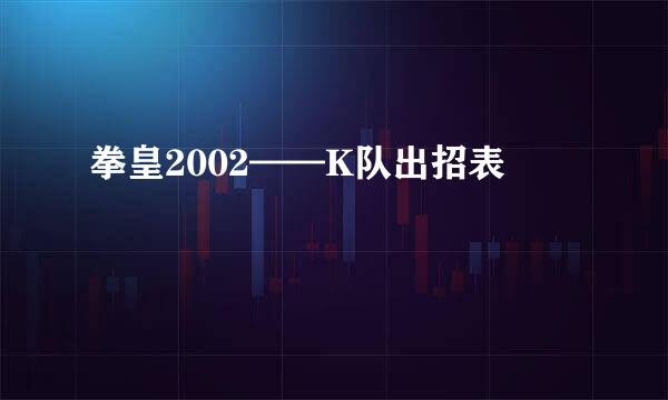 拳皇2002——K队出招表