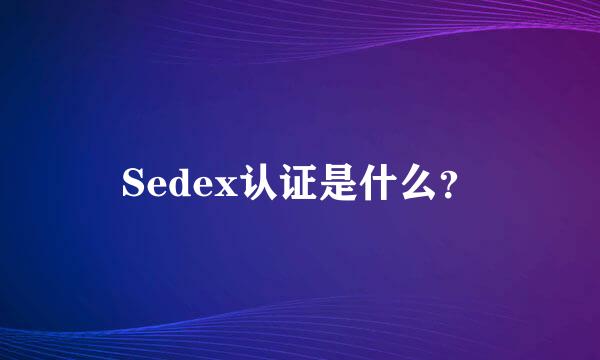 Sedex认证是什么？