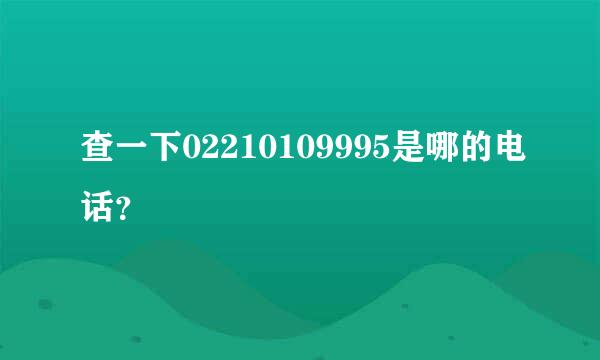 查一下02210109995是哪的电话？