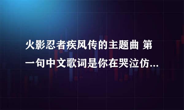 火影忍者疾风传的主题曲 第一句中文歌词是你在哭泣仿佛抽泣的孩童一般