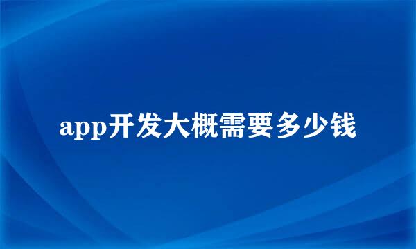 app开发大概需要多少钱