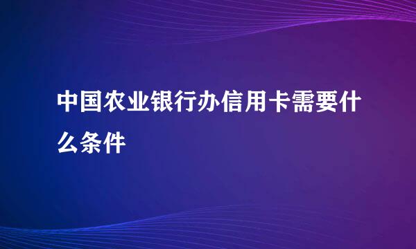 中国农业银行办信用卡需要什么条件