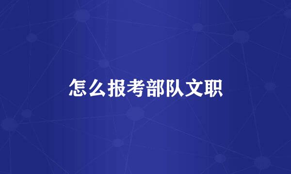 怎么报考部队文职