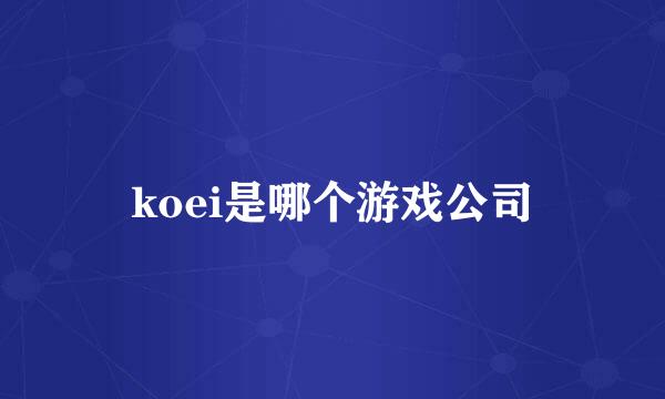 koei是哪个游戏公司