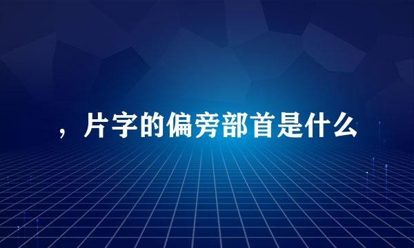 ，片字的偏旁部首是什么