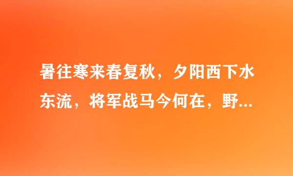 暑往寒来春复秋，夕阳西下水东流，将军战马今何在，野草闲花满地愁的意思