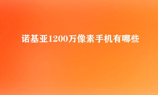 诺基亚1200万像素手机有哪些