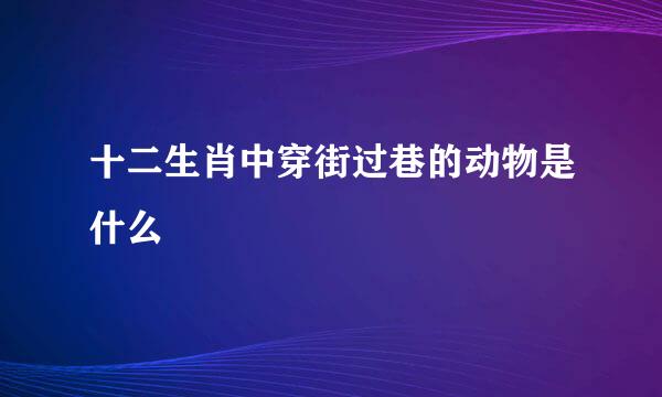 十二生肖中穿街过巷的动物是什么