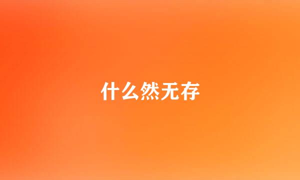 什么然无存