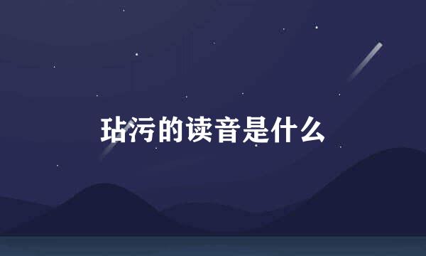 玷污的读音是什么