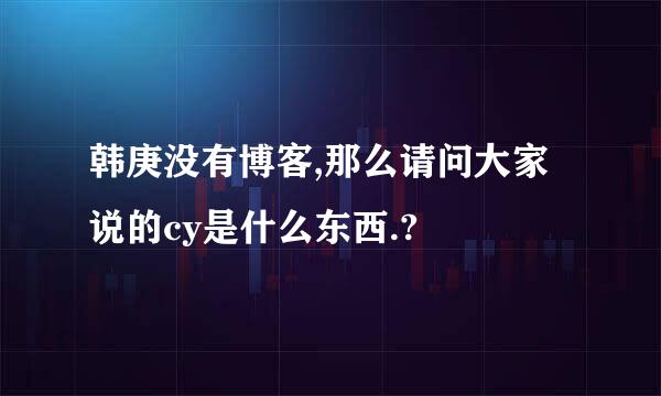 韩庚没有博客,那么请问大家说的cy是什么东西.?