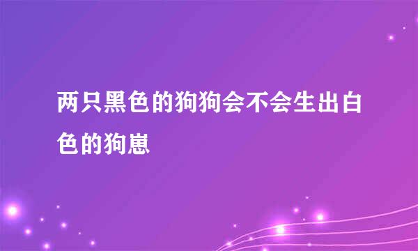 两只黑色的狗狗会不会生出白色的狗崽