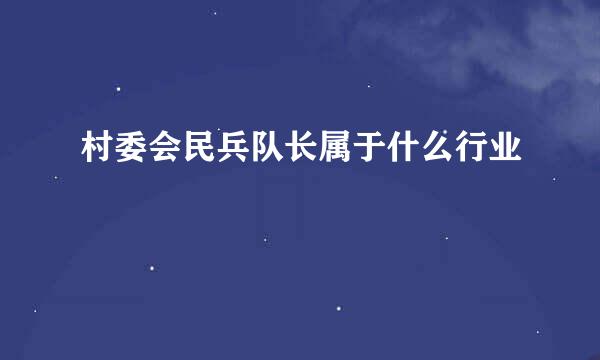 村委会民兵队长属于什么行业