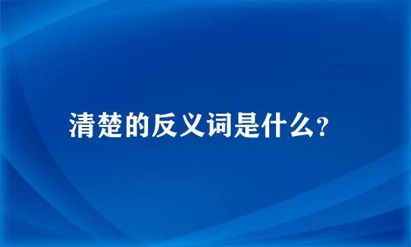 清楚的反义词是什么？