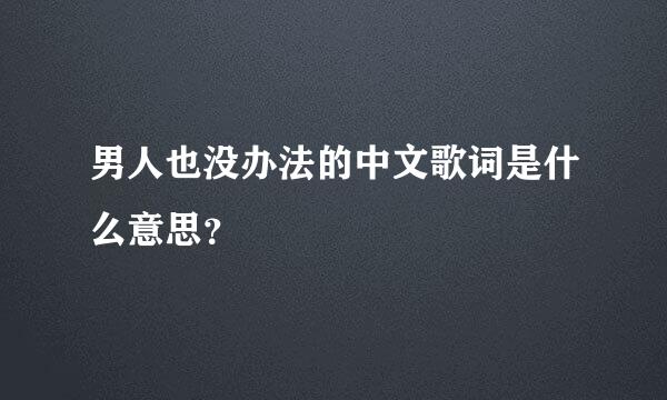 男人也没办法的中文歌词是什么意思？