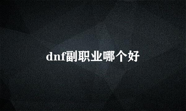 dnf副职业哪个好